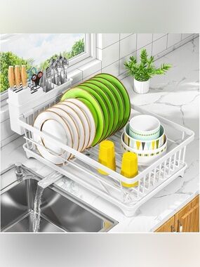Dish Drying Rack - Space-Saving Small Dish Rack for Kitchen Counter
